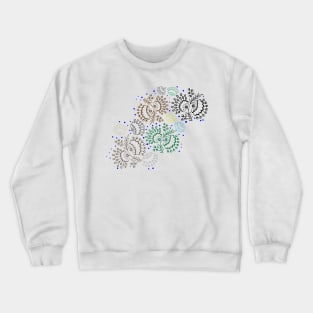 Elegant lace floral with swirls, roses, tulips, leaves, berries. Crewneck Sweatshirt